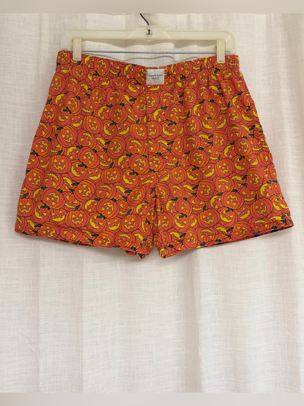 American Eagle Outfitters Orange Pumpkin-Print Men’s Shorts